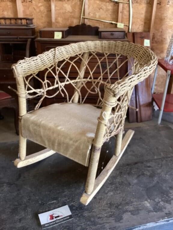 Child wicker rocking chair