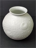 Kaiser White Bisque Floral Embossed Vase