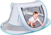 SSQIAN Baby Beach Tent with Net  UPF 50+ (Blue)