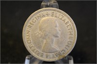 1953 United Kingdom Silver 2 Shillings Coin