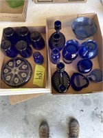 Assortment of Blue Glassware