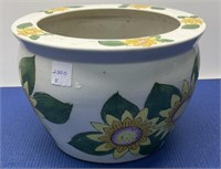 Hand Painted Flower Pot 10” w x 7” h