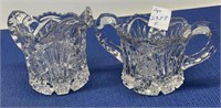 Brilliant Cut Glass Creamer and Sugar Bowl