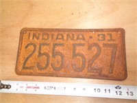 1931  INDIANA LICENSE PLATE