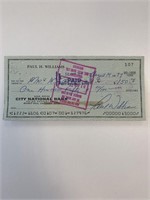 Paul Williams signed check