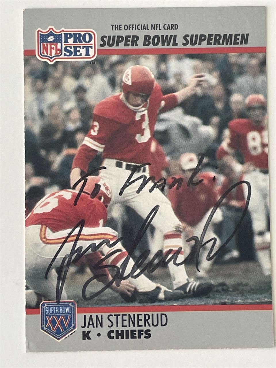 Kansas City Chiefs Jan Stenerud 1990 NFL #122 trad