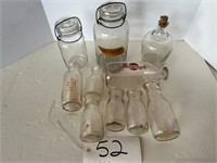 Glass Milk Bottles & Mason Jars