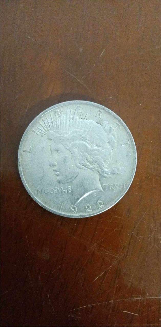1922 SILVER PEACE DOLLAR MAGNET TESTED