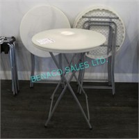 2X, NEW 32"D ROUND HI-TOP FOLDING TABLES