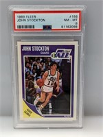 1989 Fleer John Stockton #156 PSA 8