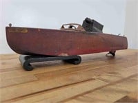 1920's Wooden Clockwork "Seaworth Boat" Toy