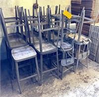 LOT METAL SHOP STOOLS