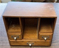 12" Wooden cabinet with three drawers