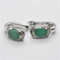 $100 Silver Emerald(1.8ct) Earrings