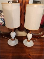 Pair Milkglass Lamps