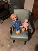 Vintage rocker chair and dolls