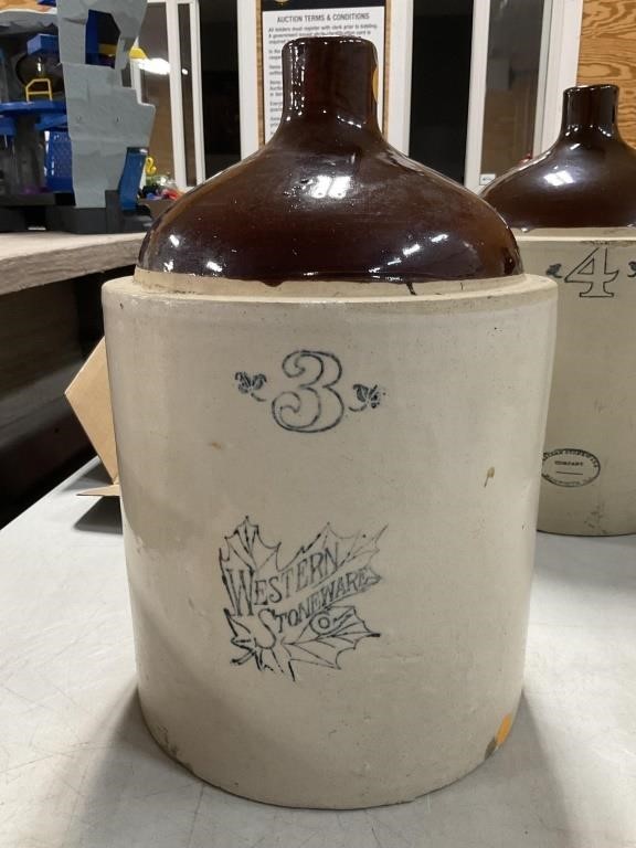 3 Gallon Western Stoneware Jug