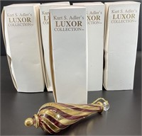 5 Kurt Adler Luxor Collection Glass Ornaments