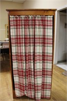 Bead back farmhouse clothes hanging w/ cloth front
