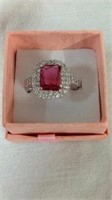 Pink stone small cz ring size 7
