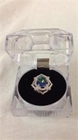 Blue stone small cz ring size 6 1/2