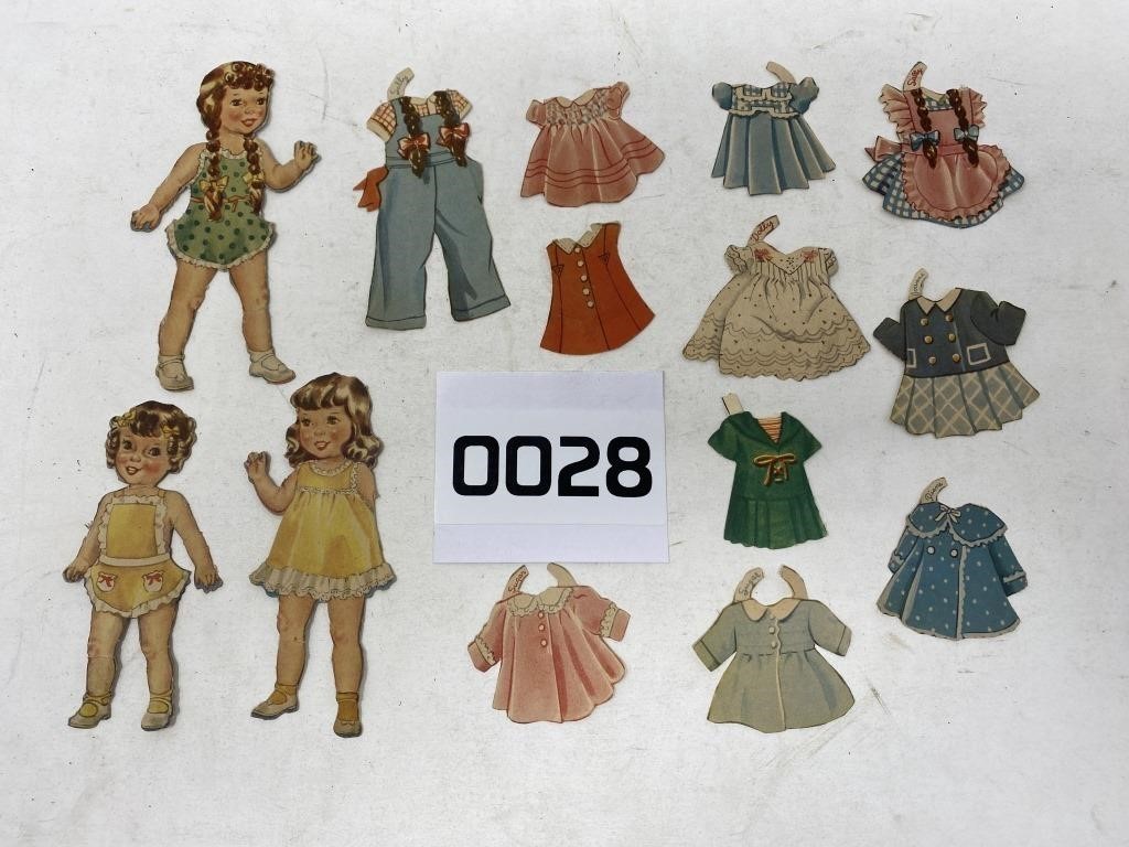 Old miniature paper doll set