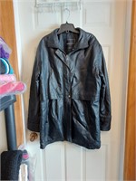 Black Leather Jacket Coat Men's Medium ?