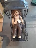 ANTIQUE DOLL & CARRIAGE