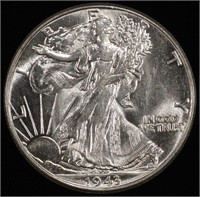 1943 WALKING LIBERTY HALF DOLLAR GEM BU