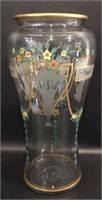 Large Hand painted glass vase