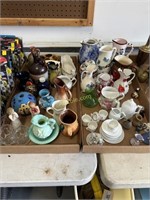 2 Box Lot of Assorted Pitchers and Doll House
