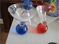 6 PIECE BLUE & RED GLASSES