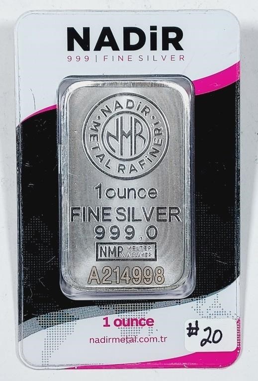Nadir  1 ounce .999 silver bar  #A214998