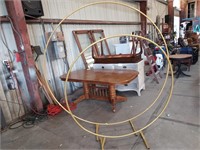 Two Large Round Back Drop Stands