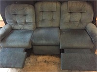 La-Z-Boy Blue Reclining Couch and Loveseat