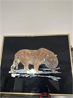 Rare Tiger holographic framed picture