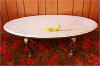 French~Hollywood Regency Marble Top Coffee Table