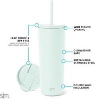 Simple Modern Insulated Tumbler +Lid & Straw: 20oz