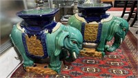 Pair of Chinese Porcelain Elephant Stools,