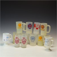 Vintage plastic cups and 4 glasses
