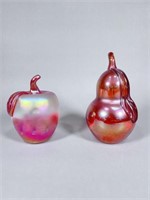 St. Clair Apple and Pear Paperweights