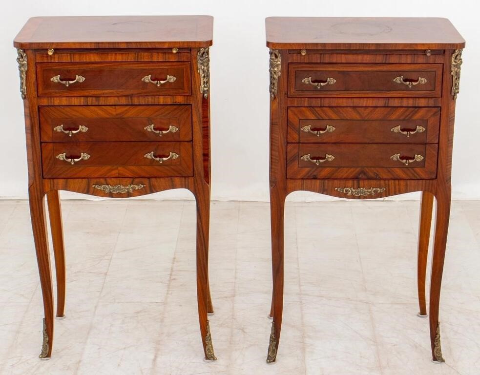 Louis XV Style Palisander Bedside Cabinets, Pair