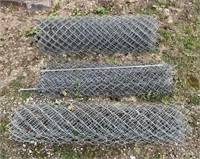 3 Sections of Chain Link Fence, 4ft high