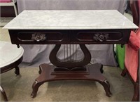 Marble Top Lyre Console Table