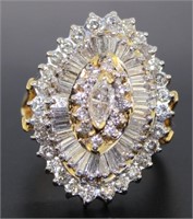 14kt Gold 4.00 ct Marquise Cut Diamond Ring
