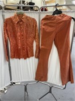 Western Snap Shirt & Velvet Pants Set