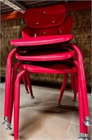 3 Red preschool chairs Like new