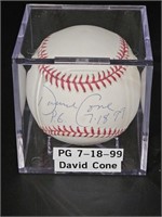 Autographed 1999 David Cone Baseball