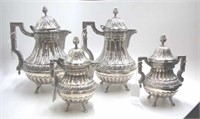 Mexican sterling silver four piece teaset