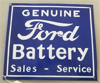 "Genuine Ford Battery" New Porcelain Sign